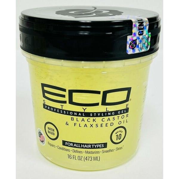 EcoStyler Styling Gel Black Castor & Flaxseed Oil 16oz